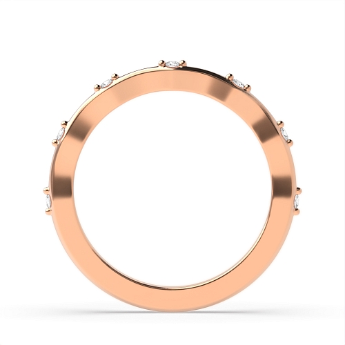 4 Prong Round Rose Gold Unusual Eternity Wedding Rings & Bands