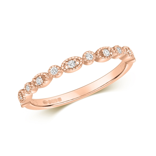 Buy Prong Setting Round Diamond Half Eternity Ring  - Abelini