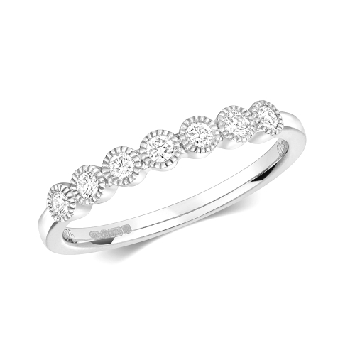 Bezel Setting Round Half Eternity Engagement Rings