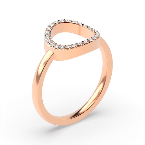 4 Prong Round Rose Gold Echo side Engagement Rings