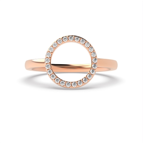 4 Prong Round Rose Gold Echo side Engagement Rings