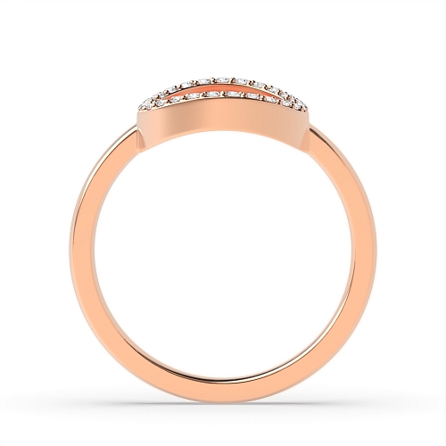 4 Prong Round Rose Gold Echo side Engagement Rings