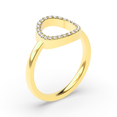 4 Prong Round Yellow Gold Echo side Engagement Rings