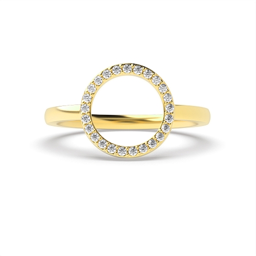 4 Prong Round Yellow Gold Echo side Engagement Rings