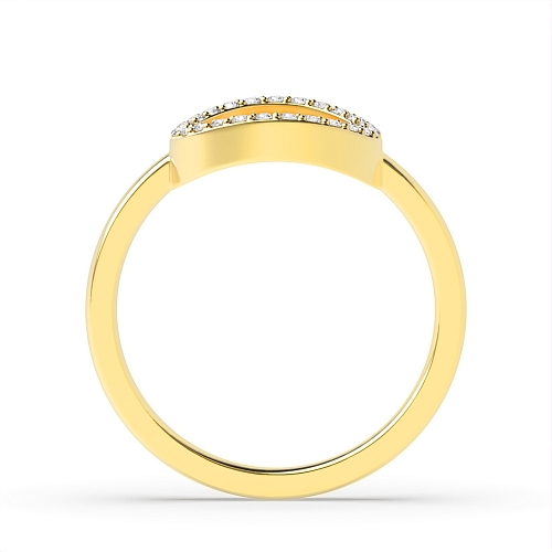4 Prong Round Yellow Gold Echo side Engagement Rings