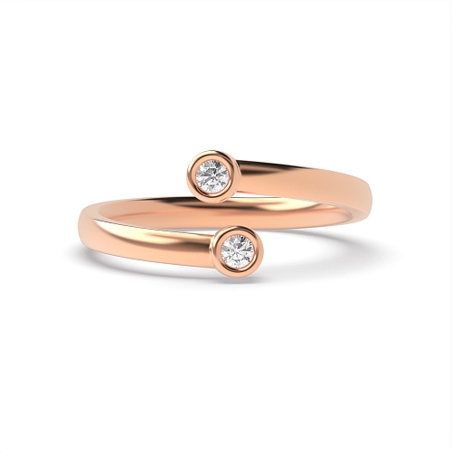 Bezel Setting Round Rose Gold Eternal half Engagement Rings