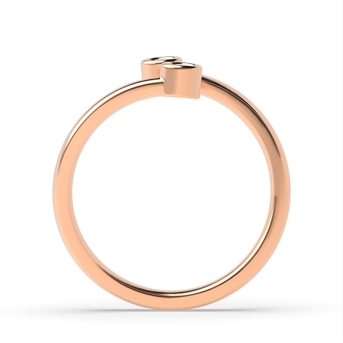 Bezel Setting Round Rose Gold Eternal half Engagement Rings