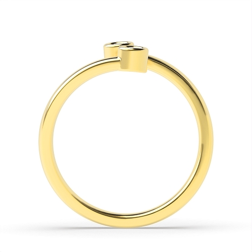 Bezel Setting Round Yellow Gold Eternal half Engagement Rings