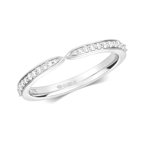 Pave Setting Round Dazzling Half Eternity Engagement Rings