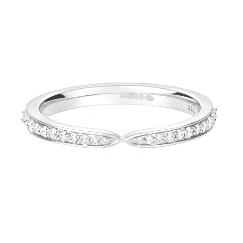 Pave Setting Round Dazzling Half Eternity Engagement Rings