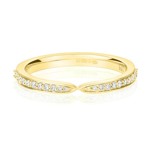 Pave Setting Round Yellow Gold Dazzling Eternity Engagement Rings
