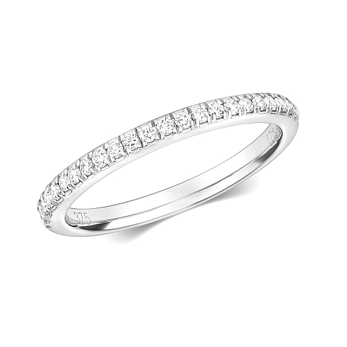 Pave Setting Round White Gold Radiance halfway Full Eternity Diamond Rings