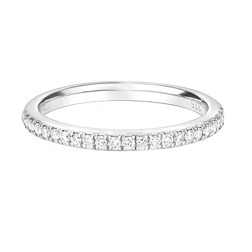 Pave Setting Round White Gold Radiance halfway Full Eternity Diamond Rings