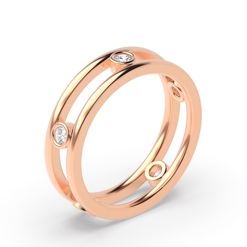 Bezel Setting Round Rose Gold The Aesthetic Engagement Rings
