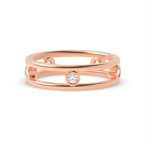 Bezel Setting Round Rose Gold The Aesthetic Engagement Rings