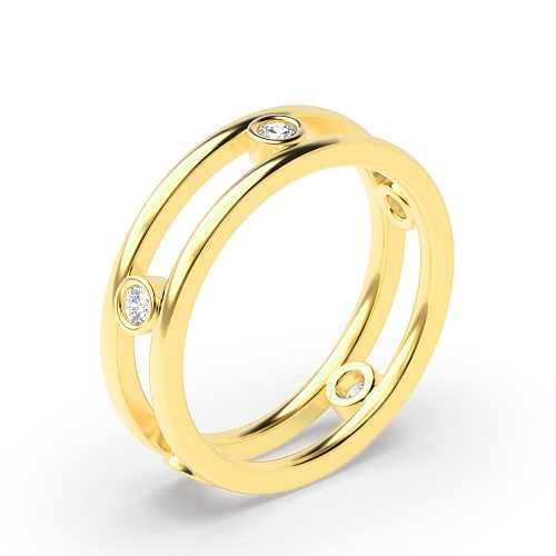 Bezel Setting Round Yellow Gold The Aesthetic Engagement Rings