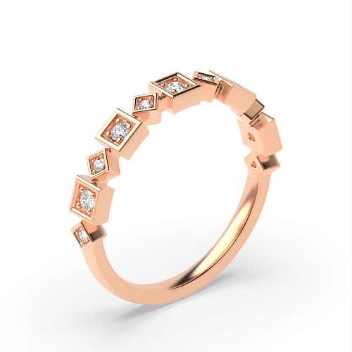 Pave Setting Round Rose Gold Eternalveil Eternity Diamond Rings