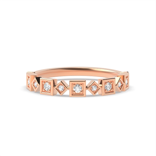 Pave Setting Round Rose Gold Eternalveil Eternity Diamond Rings