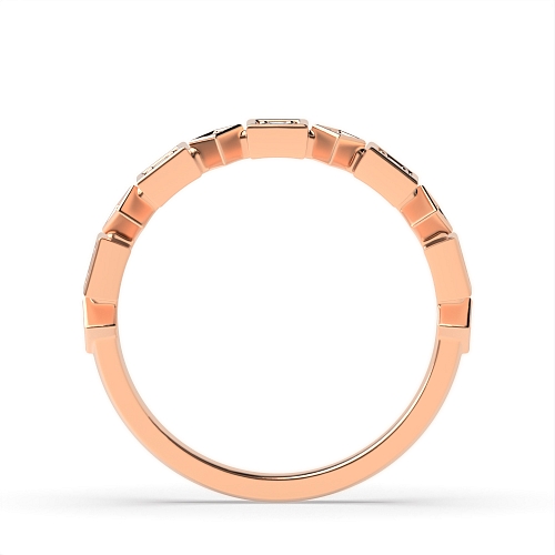 Pave Setting Round Rose Gold Eternalveil Eternity Diamond Rings