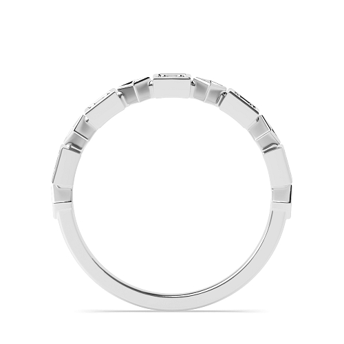 Pave Setting Round Eternalveil Half Eternity Diamond Rings