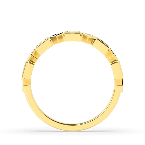 Pave Setting Round Yellow Gold Eternalveil Eternity Diamond Rings