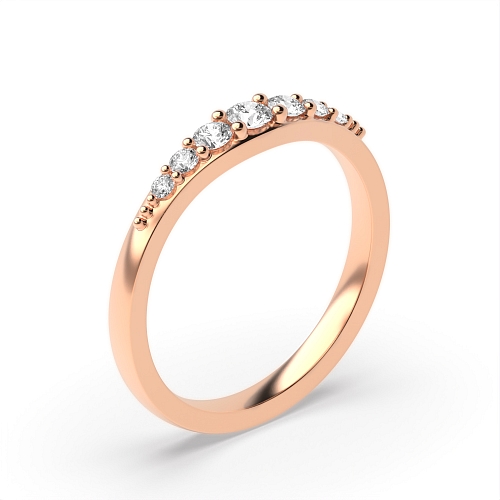 4 Prong Round Rose Gold Fullradiantique Eternity Engagement Rings