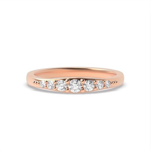 4 Prong Round Rose Gold Fullradiantique Eternity Engagement Rings
