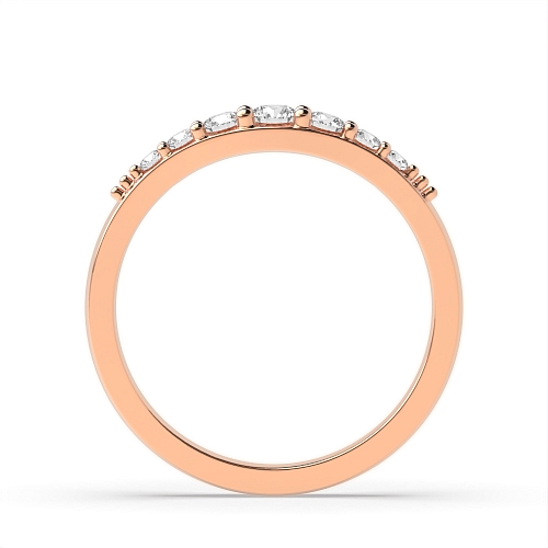 4 Prong Round Rose Gold Fullradiantique Eternity Engagement Rings