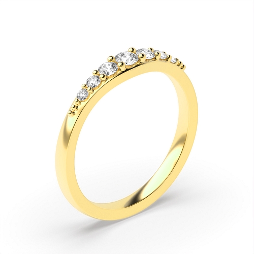 4 Prong Round Yellow Gold Fullradiantique Eternity Engagement Rings
