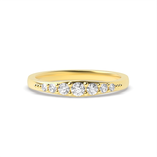 4 Prong Round Yellow Gold Fullradiantique Eternity Engagement Rings
