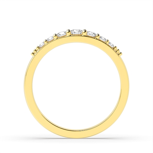 4 Prong Round Yellow Gold Fullradiantique Eternity Engagement Rings