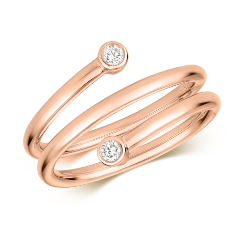 4 Prong Round Rose Gold Spiral Engagement Rings