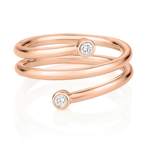 4 Prong Round Rose Gold Spiral Engagement Rings