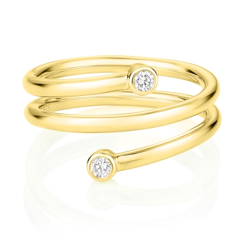4 Prong Round Yellow Gold Spiral Engagement Rings