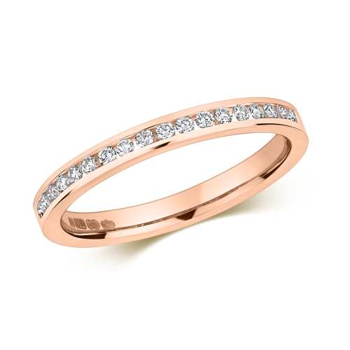 Channel Setting Round Rose Gold Resplendent Eternity Engagement Rings