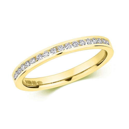 Channel Setting Round Yellow Gold Resplendent Eternity Engagement Rings