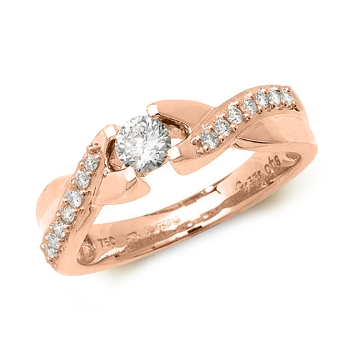 4 Prong Round Rose Gold Chic Engagement Rings