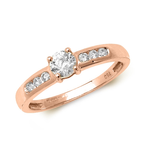 4 Prong Round Rose Gold Radiant Engagement Rings