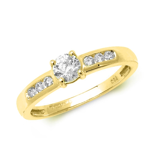 4 Prong Round Yellow Gold Radiant Engagement Rings