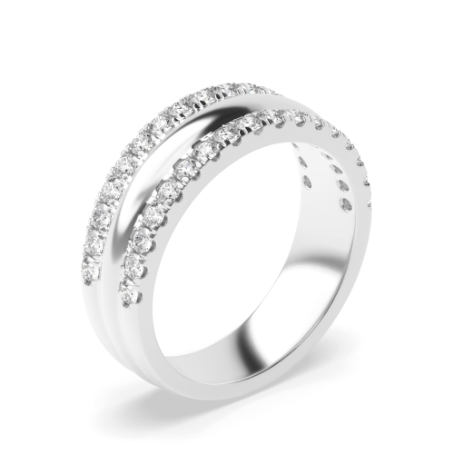 Pave Setting Round Diamond Half Eternity Ring | Abelini Uk