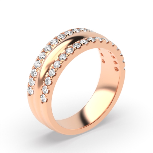 4 Prong Round Rose Gold Mystfull Eternity Engagement Rings