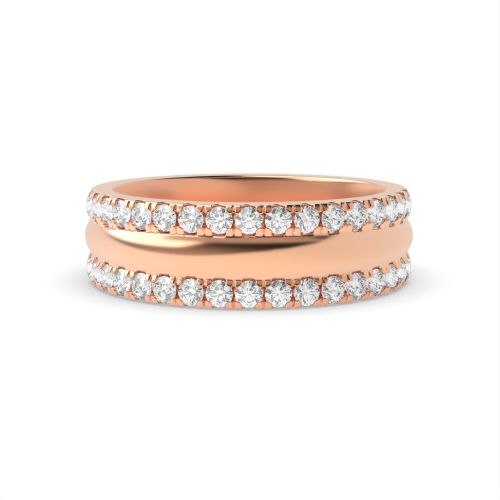4 Prong Round Rose Gold Mystfull Eternity Engagement Rings
