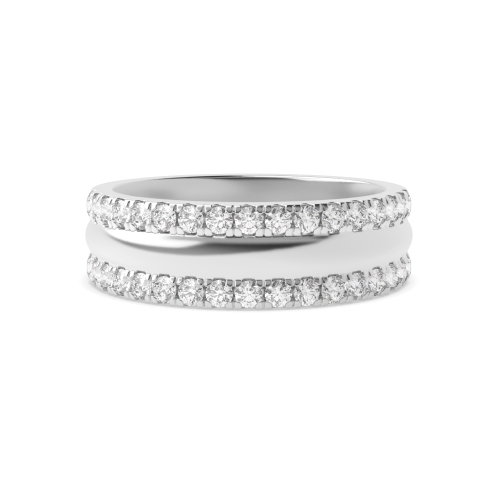 4 Prong Round Mystfull Half Eternity Engagement Rings