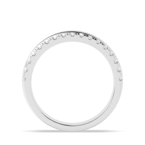 4 Prong Round Mystfull Half Eternity Engagement Rings