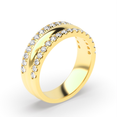 4 Prong Round Yellow Gold Mystfull Eternity Engagement Rings