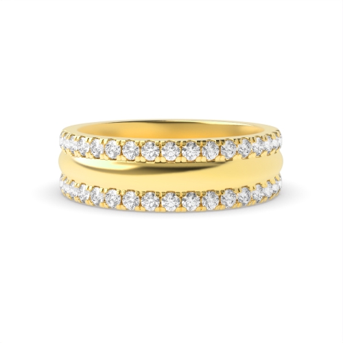 4 Prong Round Yellow Gold Mystfull Eternity Engagement Rings