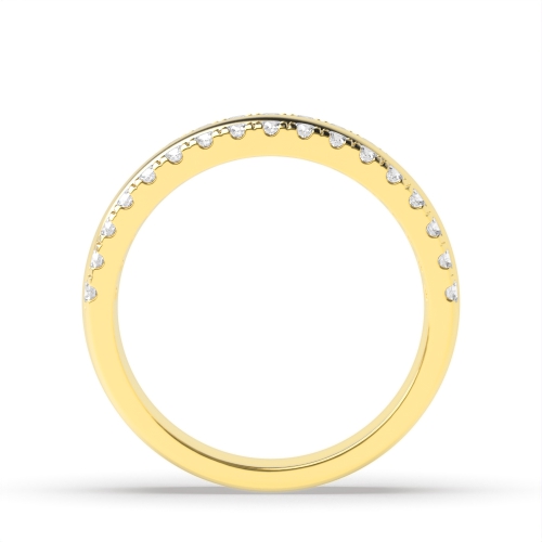 4 Prong Round Yellow Gold Mystfull Eternity Engagement Rings