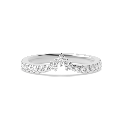 4 Prong Round Shaped head Full Eternity Wedding Band