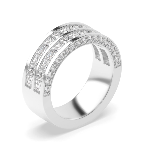 Buy Channel Setting Princess Half Eternity Diamond Ring - Abelini