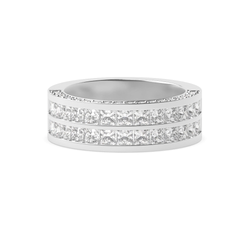 Channel Setting Princess White Gold Baguetteradiance Half Eternity Wedding Rings & Bands